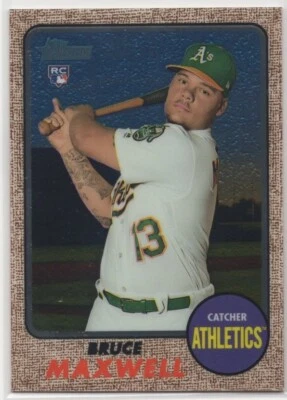 Bruce Maxwell Rookie 2017 Topps Heritage Chrome Card 584 Oakland Athletics /999 - Image 1 of 2