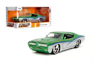 Jada 1/24 Btm 1969 Pontiac Gto Giudice Verde & Argento Con Strisce -35489 - Foto 1 di 7