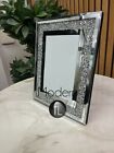 Crushed Diamond 6x4 photo frame, mirror glass trim with crushed sparkle picture