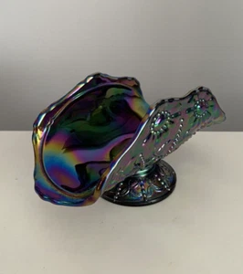 Vintage Fenton Amethyst Carnival Glass Beaded Flower Napkin Holder - Picture 1 of 3