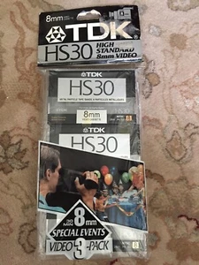 TDK HS30 8mm Video Cassette Tape High Standard 3-Pack Still Sealed New - Picture 1 of 7