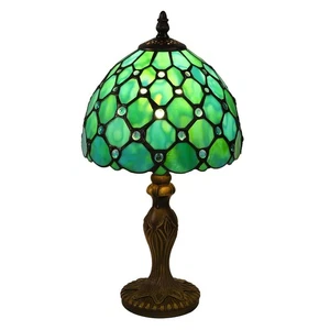 Tiffany Table Lamp Blue Beads Stained Glass 3 Way Table Lamps for Living Room... - Picture 1 of 9