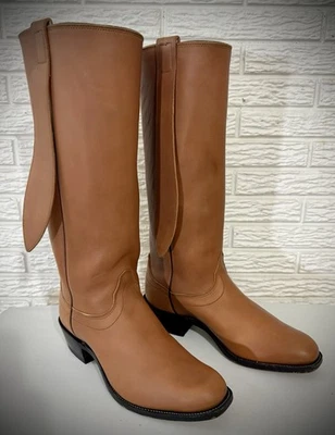 男式 OLATHE 9.5 EE 棕色 16.5 英寸高 Buckaroo 牛仔靴美国 🇺🇸 — 第 1/4 张图片