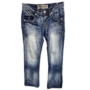 Buckaroo Distressed Bootcut Jeans Kontrastnähte Y2K Ästhetik Herren 32 - Bild 1 von 7