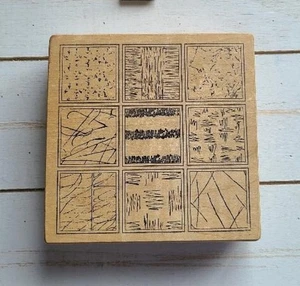 BLOQUE ACOLCHADO Sello de goma montado en madera magenta ligeramente usado - Imagen 1 de 4