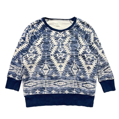 Moletom Denim Supply Southwestern Asteca Manga 3/4 Feminino L Leve USADO - Imagem 1 de 4