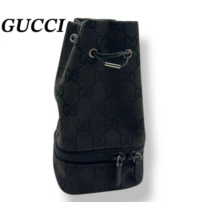 Bolsa con cordón de lona GUCCI GG en negro #QYHKZS Foto 1 de 4