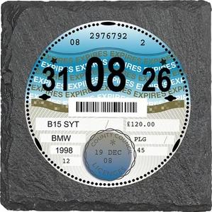 código fiscal personalizado pizarra montaña rusa cualquier no. placa, año, modelo, fecha impresa UV - Imagen 1 de 4