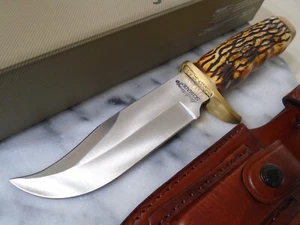 Schrade Uncle Henry Pro Hunter Clip Point Bowie Fixed Blade Knife 171UH Leather - Picture 1 of 11