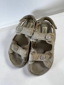 Chanel DAD SANDALS Beige SUEDE LEATHER SANDAL Size 39. - Picture 1 of 6
