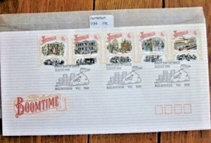 AUSTRALIA BOOMTIME #1184 1870s LAND INVESTMENT MINING RETAIL BOOM SET 1990  FDC - Picture 1 of 1