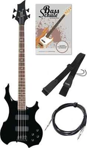 Super E-Bass Einsteiger Set mit 2 Humbuckern im Heavy-Design & Zubehör, Schwarz - Bild 1 von 9