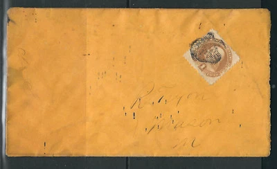 US Stamps 112 1¢ Buff Franklin on Cover Single Franking VF 1869 SCV $260.00 - Image 1 of 2