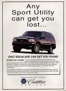 Pubblicità a colori originale Cadillac Escalade 1999 "Get You Lost" - Foto 1 di 1