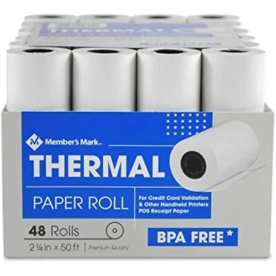 Thermal Paper Rolls 2-1/4 X 50 Verifone Vx520 Ingenico ICT220 ICT250 FD400 - Image 1 of 4