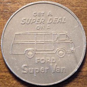 1971 Ford Motors "Super Deal on Ford Super Van" 70's Van Racing Large 38mm Token - Picture 1 of 4