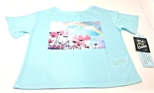 Art Cass Girls Short Sleeve Graphic Sleepwear Shirt Floral Light Blue - XS, S, M - Picture 1 of 4