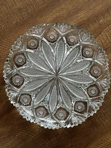 Bohemian serving platter lead crystal finely cut serrated edge ø28 cm Bohemia - Picture 1 of 24