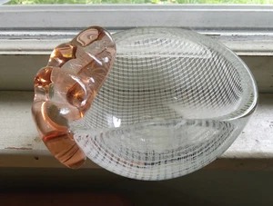 CZECH HARRTIL LATTICINO ART GLASS ASHTRAY BOWL HARRACHOV GLASSWORKS 1950s - Picture 1 of 9