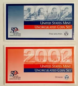 2002 U.S. Mint Uncirculated Coin Set - Philadelphia & Denver Mints - 20 Coins - Picture 1 of 7
