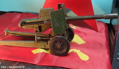 VINTAGE TOY GUN ARTILLERY ANTI TANK SPRING ACTION AUTO CANNON USSR COMMUNIST ERA - Image 1 of 4