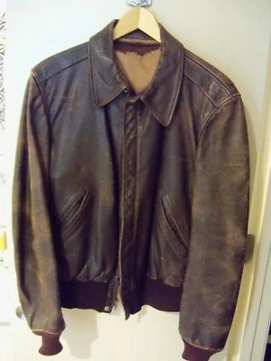 Б/у винтажная кожаная летная куртка 1940-х годов Второй мировой войны ВВС США размер маленький или средний - Изображение 1 из 4