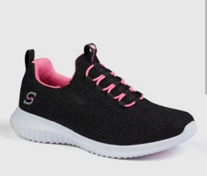Skechers Girls S Sport Ada Slip On Sneaker Black Glitter Knit Running Shoes 2 - Picture 1 of 11