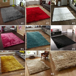SMALL - LARGE SUPER SOFT THICK SILKY HIGH DENSITY PILE PLAIN MODERN SABLE RUG - Picture 1 of 25