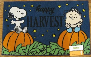 HAPPY HARVEST PEANUTS AKZENT TEPPICH 100 % POLY 20" x 32" SNOOPY & CHARLIE BRAUN NEU - Bild 1 von 5