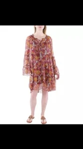 Johnny Was Damen rot Seide Blumen Tages Mini Kleid Small Brittany and Hanna Factory Outlet 5654 - Bild 1 von 7