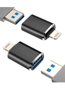 iPhone OTG Adapter Lighting Male To USB Female Dongle(2-Pack)for 14 13 12 11 Pro - Photo 1 sur 7