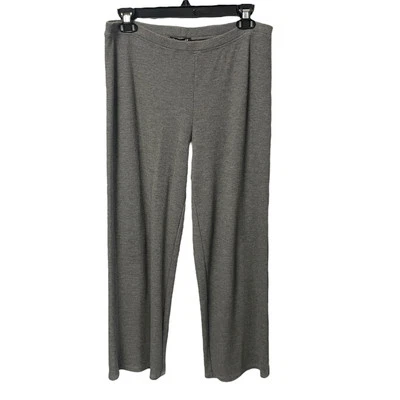 Eileen Fisher Waffle Knit Pull On Dark Gray Casual Pants Womens Small - Image 1 of 4