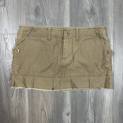 Vintage Volcom Khaki Pleated Mini Coppola Skirt  - Image 1 of 4