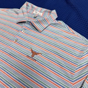 Peter Millar UT Longhorn Golf Club Summer Comfort Golf Polo Shirt Mens XL Stripe - Picture 1 of 9