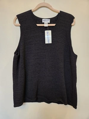 Vintage Pendleton Womens Sweater Vest Sleeveless Black Tank Plus Sz 3x - Image 1 of 4