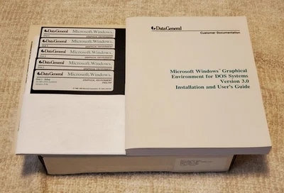 Mint 1990 Microsoft Windows 3.0 GUI For DOS (5 - 1.2m Disks, Data General Label) - Image 1 of 4