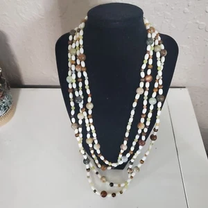 Jay King DTR Mine Finds Mix Stones Necklace Long 49 "Single Strand Sterling - Picture 1 of 9