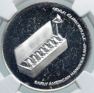 1976 ISRAEL American Menorah HANNUKAH LAMP Proof Silver 10 Lirot Coin NGC i87885 - Picture 1 of 5