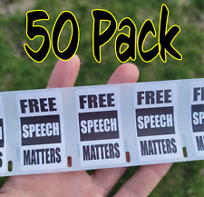 "Free Speech Matters" 50 Pack stickers decals end abolish control censorship