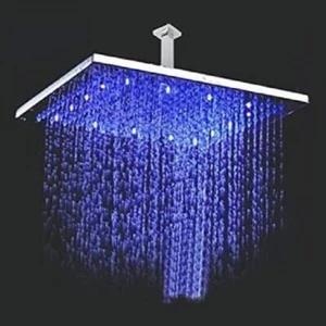 Juego de ducha de baño Cascada con cabezal de ducha LED cuadrado de lluvia de 16 - Imagen 1 de 10