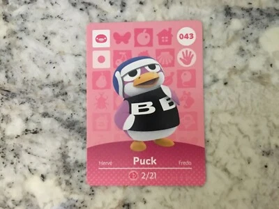 PUCK #043 Animal Crossing Amiibo Authentic Nintendo Mint Card From Series 1