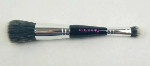 Mally Cepillo Iluminador Doble Extremo Rostro, Memulas y Ojos Cepillo, Negro/Plateado NUEVO Foto 1 de 1