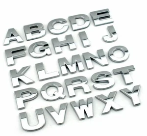 NEW Quality 3D Metal Chrome Self Adhesive Letters & Numbers Signs Emblem Badge. - Picture 1 of 6