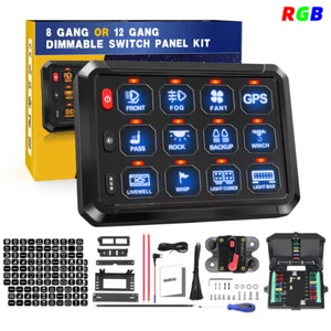 12 Gang RGB Switch Panel LED Light Bar Circuit ControlBox For Boat Marine Car RV - Picture 1 of 12