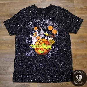 Space Jam Tune Squad All Over Print Looney Tunes Black T-Shirt- Men's Size XL - Picture 1 of 6