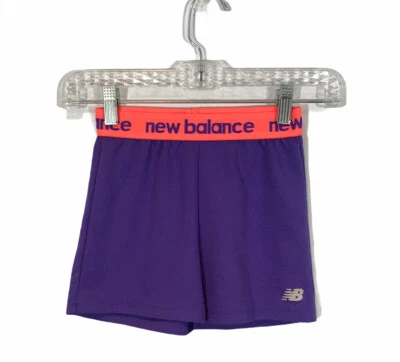 New Balance Girls Athletic Shorts - Size 6  Neon Purple  / Orange - Image 1 of 4