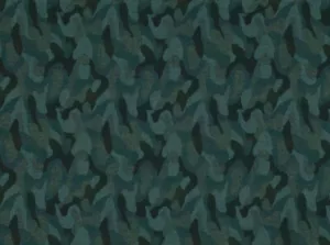 Kirkby Design Contemporary Camo Wool Uphol Fabric- Cloak / Teal 1.50 yd K5227/01 - Picture 1 of 3