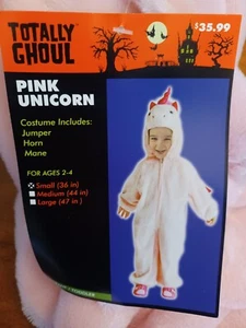 Totally Ghoul Pink Unicorn W/Wings Costume Toddler Size 2T - 4T Halloween NEW - Picture 1 of 8