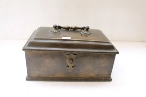 1900's Brass Old Rare Hand Crafted Jewellery Box With Handle Decorative NH4500 - Picture 1 of 11