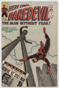 Daredevil 8 Marvel 1965 VG Stan Lee Wally Wood 1st Stilt Man - Picture 1 of 2